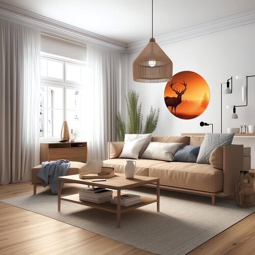 Muurcirkel Hert bij Zonsondergang Muurcirkel Hert bij Zonsondergang