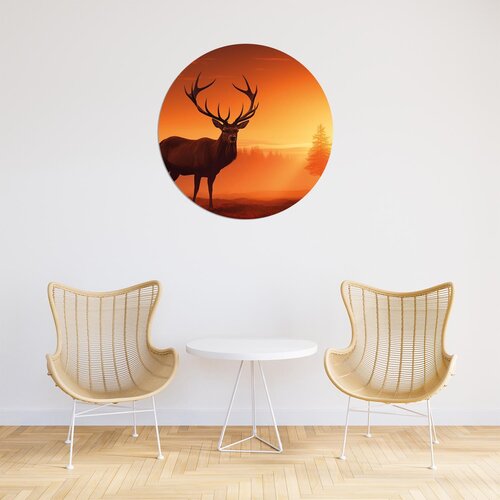 Muurcirkel Hert bij Zonsondergang Muurcirkel Hert bij Zonsondergang