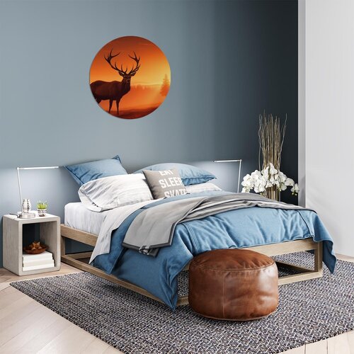 Muurcirkel Hert bij Zonsondergang Muurcirkel Hert bij Zonsondergang