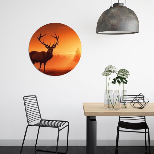Muurcirkel Hert bij Zonsondergang Muurcirkel Hert bij Zonsondergang