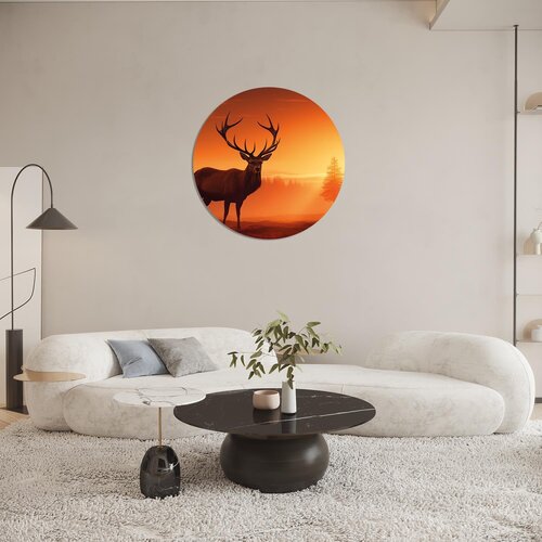 Muurcirkel Hert bij Zonsondergang Muurcirkel Hert bij Zonsondergang