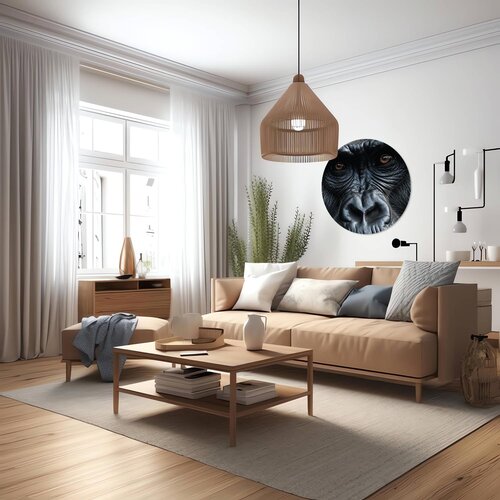 Muurcirkel gorilla close up Muurcirkel gorilla close up