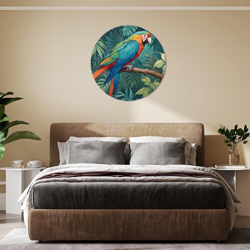 Muurcirkel Vintage Papegaai Muurcirkel Vintage Papegaai