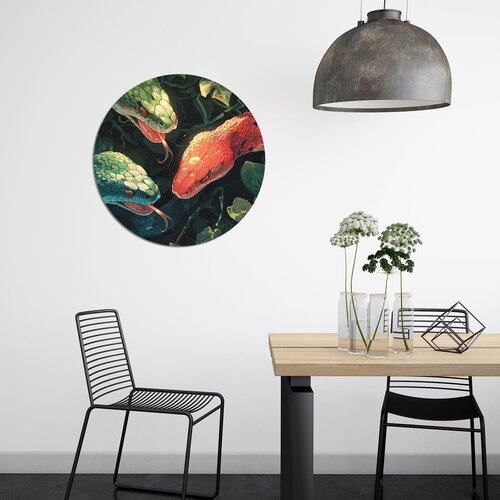 Muurcirkel Vintage slangenkop Muurcirkel Vintage slangenkop