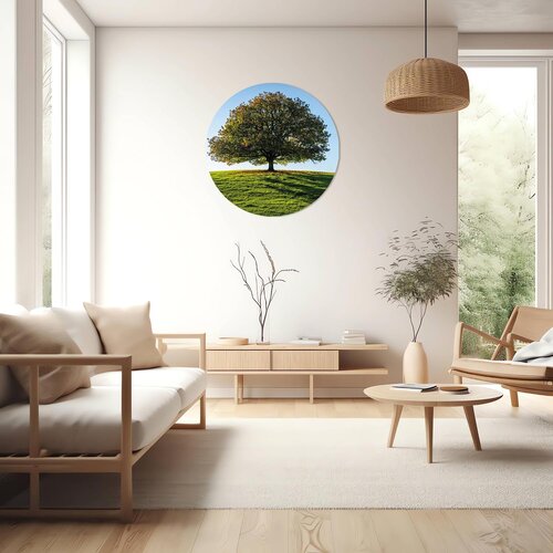 Muurcirkel Boom op een veld Muurcirkel Boom op een veld