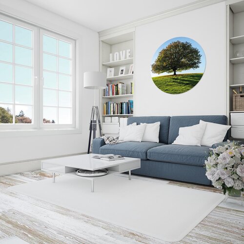 Muurcirkel Boom op een veld Muurcirkel Boom op een veld