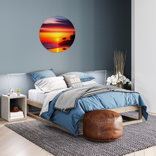 Muurcirkel Mooie ondergaande zon Muurcirkel Mooie ondergaande zon