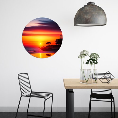 Muurcirkel Mooie ondergaande zon Muurcirkel Mooie ondergaande zon