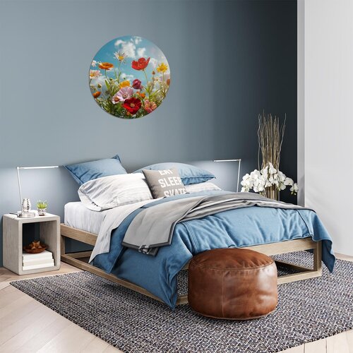 Muurcirkel Bloeiende bloemen Muurcirkel Bloeiende bloemen