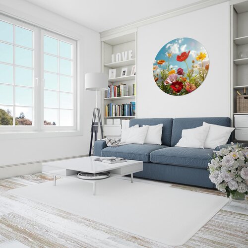 Muurcirkel Bloeiende bloemen Muurcirkel Bloeiende bloemen