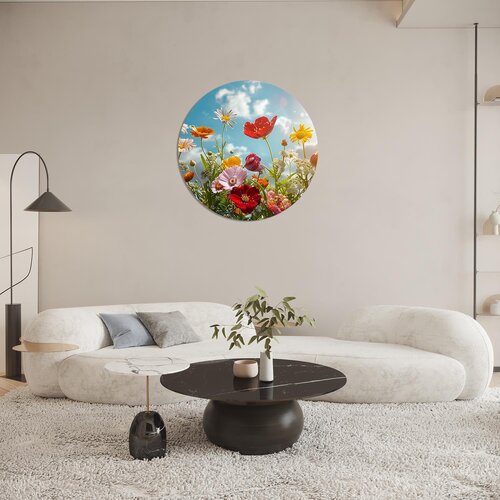 Muurcirkel Bloeiende bloemen Muurcirkel Bloeiende bloemen