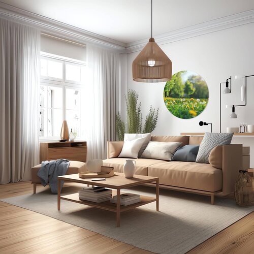 Muurcirkel Paarden bloemen Muurcirkel Paarden bloemen