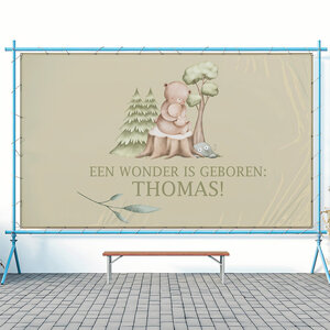 Geboortespandoek 'Een wonder is geboren' Geboortespandoek 'Een wonder is geboren'