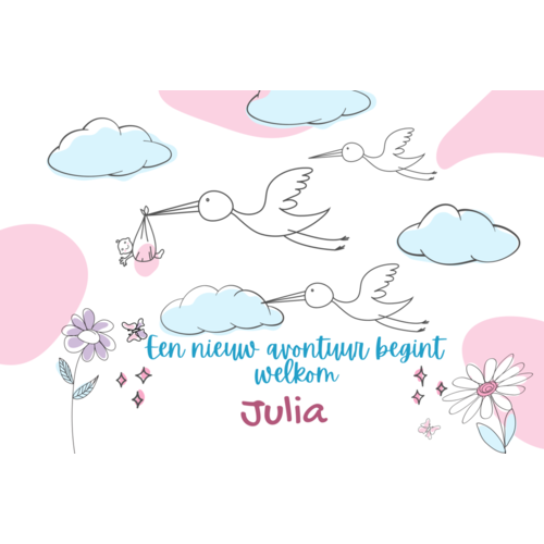 Geboorte spandoek Een nieuw avontuur begint Geboorte spandoek Een nieuw avontuur begint