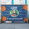 Spandoek basketbal jarig aanpasbaar Spandoek basketbal jarig aanpasbaar