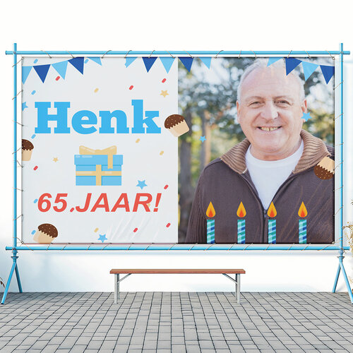 Jarig spandoek ontwerpen met foto en naam Jarig spandoek ontwerpen met foto en naam