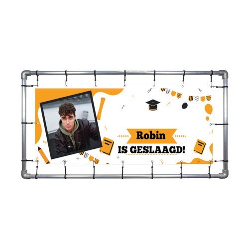Spandoek geslaagd ontwerp zelf Spandoek geslaagd ontwerp zelf