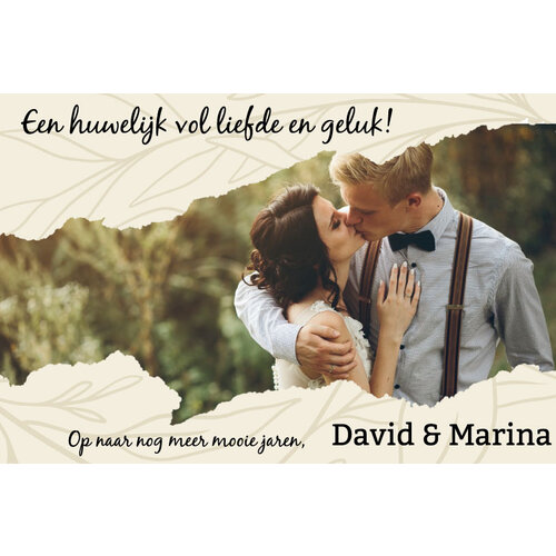 Bruiloft spandoek pas aan met eigen foto en tekst Bruiloft spandoek pas aan met eigen foto en tekst