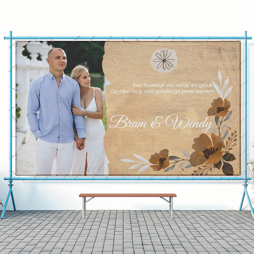 Spandoek bruiloft ontwerp zelf Spandoek bruiloft ontwerp zelf