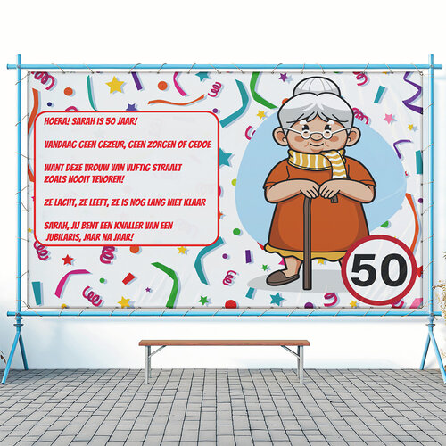 Spandoek 50 Jaar – Sarah Verjaardag Spandoek 50 Jaar – Sarah Verjaardag