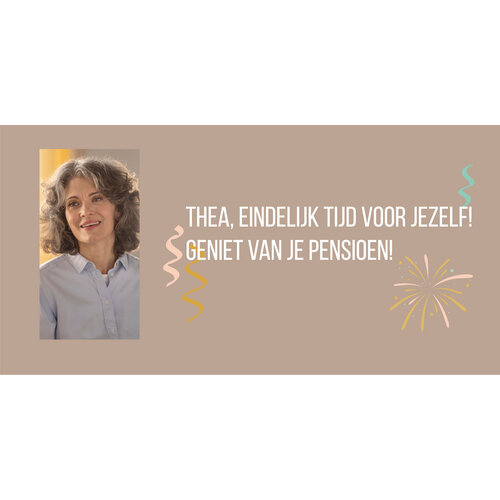 Pensioen spandoek ontwerpen met foto Pensioen spandoek ontwerpen met foto