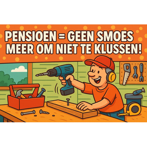 Pensioen = geen smoes spandoek Pensioen = geen smoes spandoek