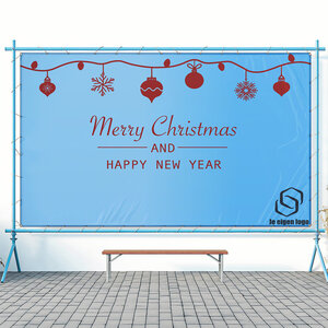 Kerst & Nieuwjaar Spandoek – Merry Christmas | Met Eigen Logo Kerst & Nieuwjaar Spandoek – Merry Christmas | Met Eigen Logo