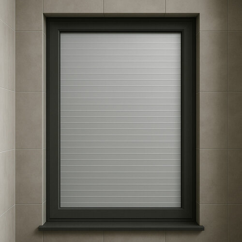 Matte Privacy Raamfolie met Horizontale Strepen – Op Maat Gemaakt Matte Privacy Raamfolie met Horizontale Strepen – Op Maat Gemaakt