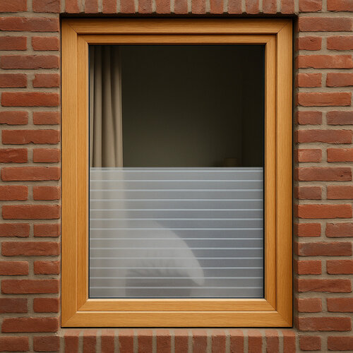 Matte Privacy Raamfolie met Horizontale Strepen – Op Maat Gemaakt Matte Privacy Raamfolie met Horizontale Strepen – Op Maat Gemaakt