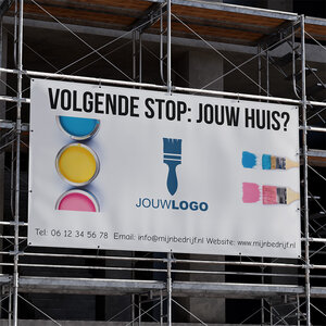 Spandoek met eigen logo schilder