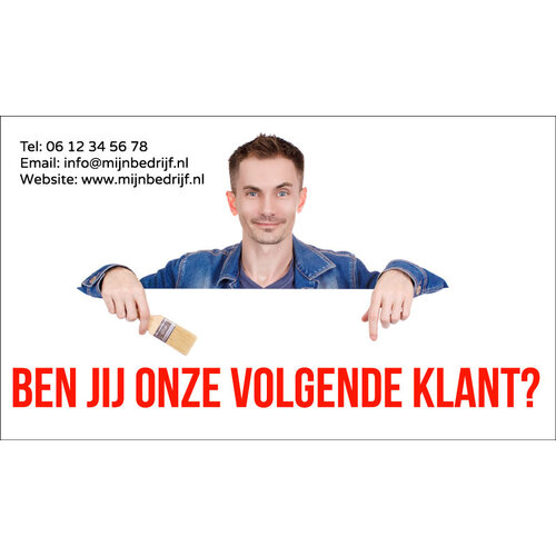 Spandoek ben jij onze volgende klant? (schilder) Spandoek ben jij onze volgende klant? (schilder)