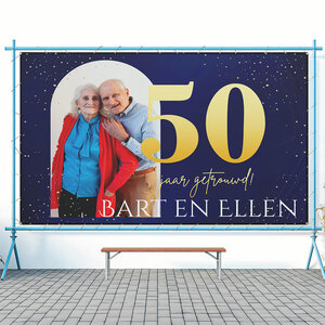 Spandoek 50 jaar getrouwd ontwerp zelf