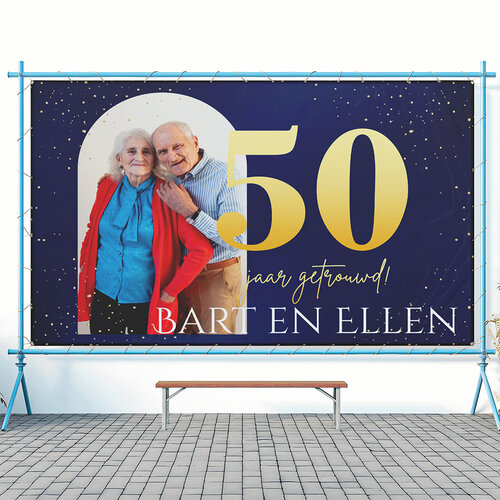 Spandoek 50 jaar getrouwd ontwerp zelf