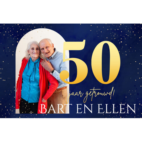 Spandoek 50 jaar getrouwd ontwerp zelf Spandoek 50 jaar getrouwd ontwerp zelf