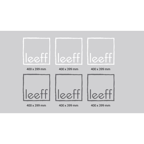 Ontwerp Leeff 6x sticker 3x wit 3x donkergrijs