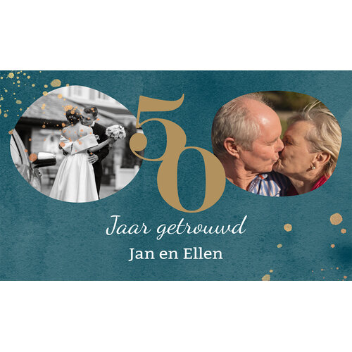 spandoek 50 Jaar Getrouwd – Gepersonaliseerd Gouden Huwelijk