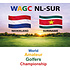 Ontwerp Stichting WAGC Suriname spandoek 240 x 160 cm met oogjes en Muursticker geprint op 90 x 90 cm