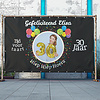 Confetti en ballonnen spandoek aanpasbaar in de tekst en foto