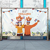 Hup Holland spandoek in animatiestijl