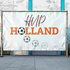 Hup Holland spandoek in een voetbal thema