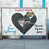 Spandoek getrouwd in de vorm van een hart aanpasbaar met eigen foto en tekst Spandoek getrouwd in de vorm van een hart aanpasbaar met eigen foto en tekst