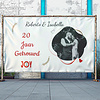 Spandoek getrouwd aanpasbaar in een vast ontwerp Spandoek getrouwd aanpasbaar in een vast ontwerp