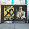 50 jaar spandoek met vast ontwerp aanpasbaar in de foto 50 jaar spandoek met vast ontwerp aanpasbaar in de foto
