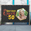Birthday Queen 50 jaar spandoek met vast ontwerp aanpasbaar in de foto Birthday Queen 50 jaar spandoek met vast ontwerp aanpasbaar in de foto