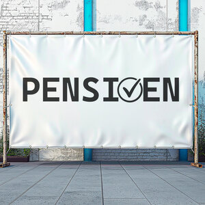 Pensioen spandoek met vast ontwerp Pensioen spandoek met vast ontwerp