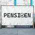 Pensioen spandoek met vast en strak ontwerp Pensioen spandoek met vast en strak ontwerp