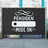 Pensioen 'Mode On' spandoek met vast en sprekend ontwerp