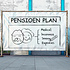 Pensioenplan spandoek met checklist en vast ontwerp Pensioenplan spandoek met checklist en vast ontwerp