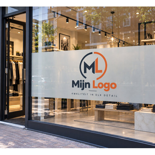 Logo geprint op raamfolie Logo geprint op raamfolie