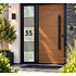 Bedrukte Raamfolie met Huisnummer en Strepen – Modern Lines Bedrukte Raamfolie met Huisnummer en Strepen – Modern Lines